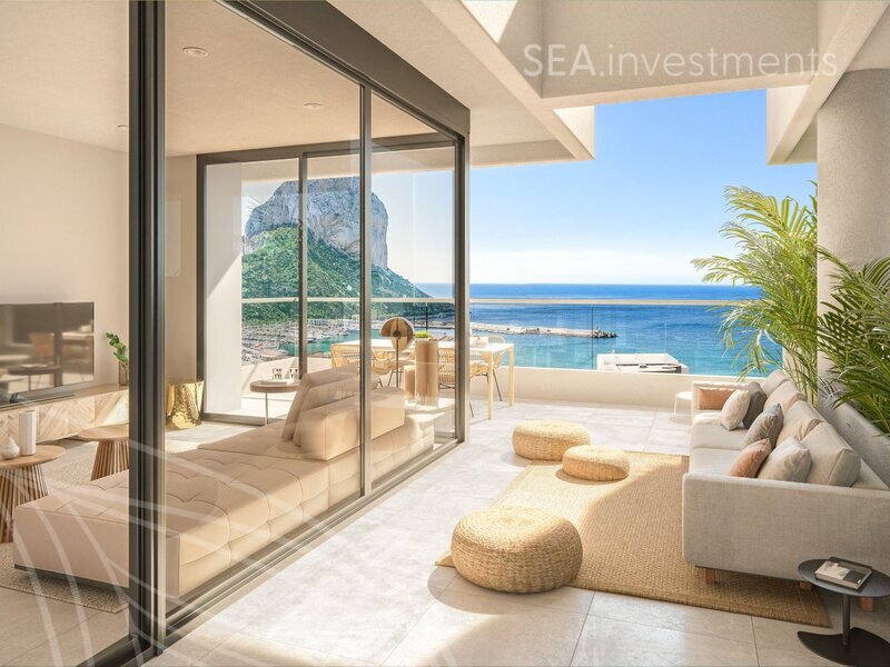 Nádherný apartmán 3+kk, s výhledem na moře, o rozloze 112 m2, Calp, Alicante, Španělsko